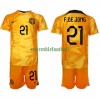 Maillot de Supporter Pays-Bas Frenkie de Jong 21 Domicile Coupe du Monde 2022 Pour Enfant